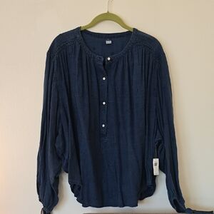Old Navy Dark Blue Casual Button Down Shirt